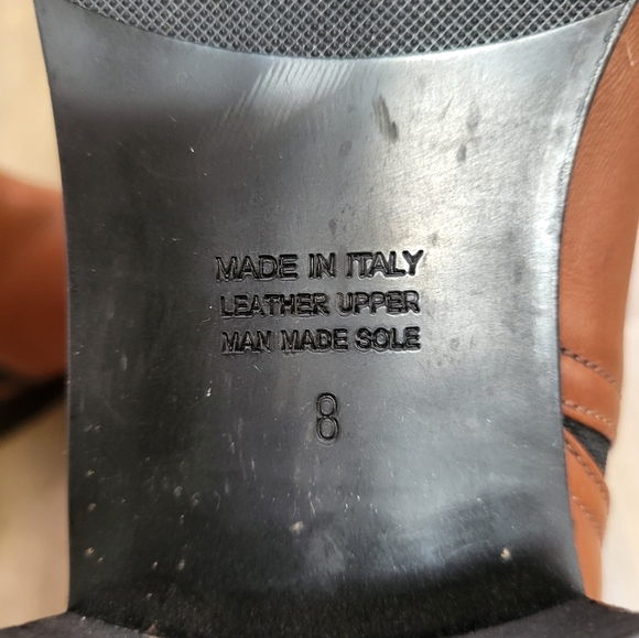 FABIANELLI Pointed Toe Women's Ankle Leather Boots Chelsea Booties Size 8 Brown - Picture 5 of 10